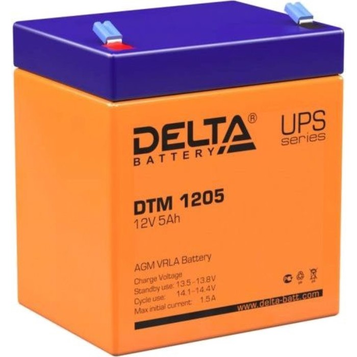 Батарея для ИБП Delta DTM 1205, 12 В, 5 Ач - Фото 1