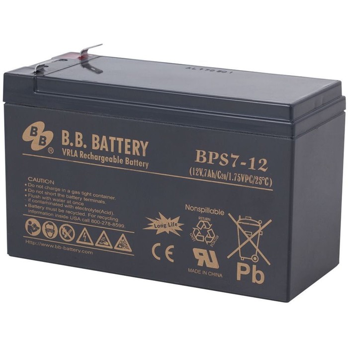 Батарея для ИБП BB BPS 7-12, 12 В, 7 Ач - фото 1882534741
