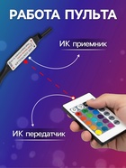 УЦЕНКА Гирлянда «Нить» 10 м роса, IP20, серебристая нить, 100 LED, пульт ДУ, свечение RGB, USB - Фото 4