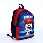 Рюкзак детский на молнии, светоотражающая полоса, цвет синий/красный - Фото 1