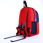 Рюкзак детский на молнии, светоотражающая полоса, цвет синий/красный - Фото 2