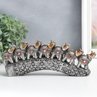 Фигурка полистоун «Семь слонов на бивне с цветами», серебро, 21×4×9.8 см - фото 25748175