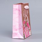 Пакет подарочный крафтовый вертикальный, упаковка, «С любовью», S 12 х 15 х 5,5 см - Фото 2