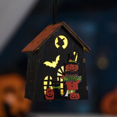 Светодиодная подвеска «Дом Джека» 7×9.5×6 см, пластик, батарейки LR1130×3 (в комплекте), свечение тёплое белое