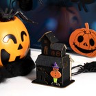 Светодиодная подвеска «Дом с чёрной кошкой» 9 × 12 × 6 см, пластик, батарейки LR1130х3, свечение тёплое белое - Фото 2