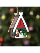 Ёлочная игрушка «Домик со снеговиком», 7.7×11×6 см, 1 LED, от батареек, свечение тёплое белое - Фото 5