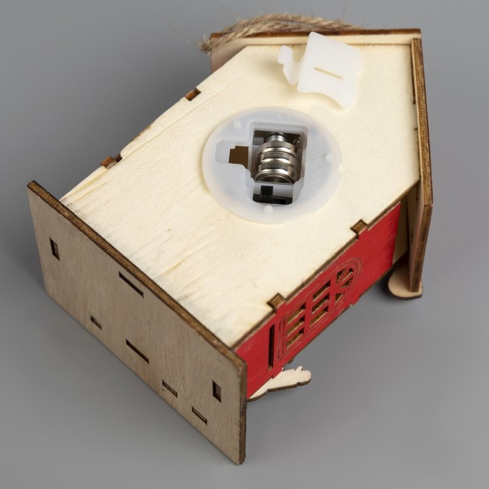 Ёлочная игрушка «Амбар эльфа», от батареек, свечение тёплое белое - фото 1909020881