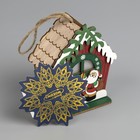 Ёлочная игрушка «Избушка Санты», 9.5×9×6 см, 1 LED, от батареек, свечение тёплое белое - Фото 4