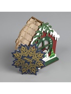 Ёлочная игрушка «Избушка со снеговиком», 9.5×9×6 см, 1 LED, от батареек, свечение тёплое белое - Фото 7