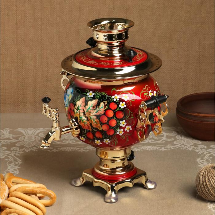 Самовар электрический «Рябина», овал, 3 л - Фото 1