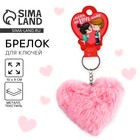 Брелок для ключей пушистик, детский, сердечко «Моей поLOVEинке», 9 х 10 см - Фото 1