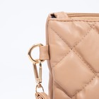 Сумка-клатч женская на молнии, с ремешком-ручкой, бежевая - фото 51863668