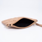 Сумка-клатч женская на молнии, с ремешком-ручкой, бежевая - фото 51863670