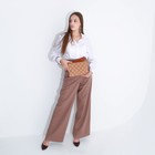 Сумка-клатч женская на молнии, с ремешком-ручкой, бежевая - фото 51863671