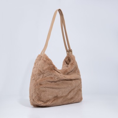 Сумка женская на молнии, цвет коричневый