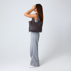 Сумка женская на молнии, цвет серо-коричневый - фото 25478659