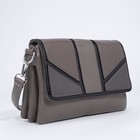 Сумка-мессенджер на клапане, цвет хаки/серый - фото 805087715