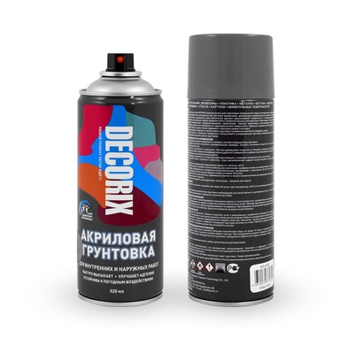 Грунт – аэрозоль DECORIX (А10), цвет серый, 520 мл