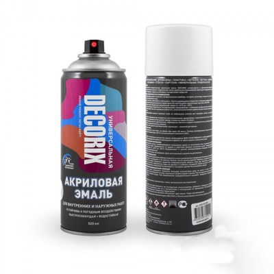 Эмаль – аэрозоль акриловая DECORIX A21, цвет белый глянцевый, 520 мл