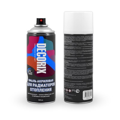 Эмаль – аэрозоль акриловая DECORIX A21, для радиаторов, цвет белый глянцевый, 520 мл