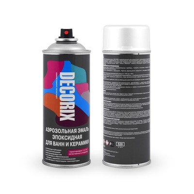Эмаль – аэрозоль эпоксидная DECORIX RAL9003, для ванн и керамики, цвет белый, 520 мл