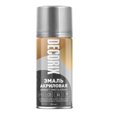 Эмаль-аэрозоль металлик серебро 210 мл DECORIX (M303)