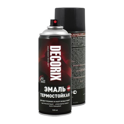 Эмаль – аэрозоль термостойкая DECORIX HH701, цвет чёрный, 520 мл