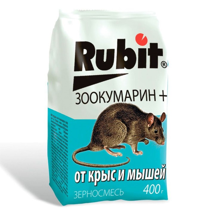 Зерновая смесь от крыс и мышей, Rubit Зоокумарин+, 400 г - Фото 1