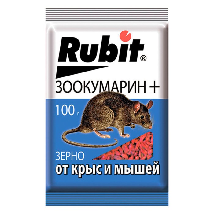 Зерновая приманка от крыс и мышей "Rubit" Зоокумарин+, 100 г - Фото 1