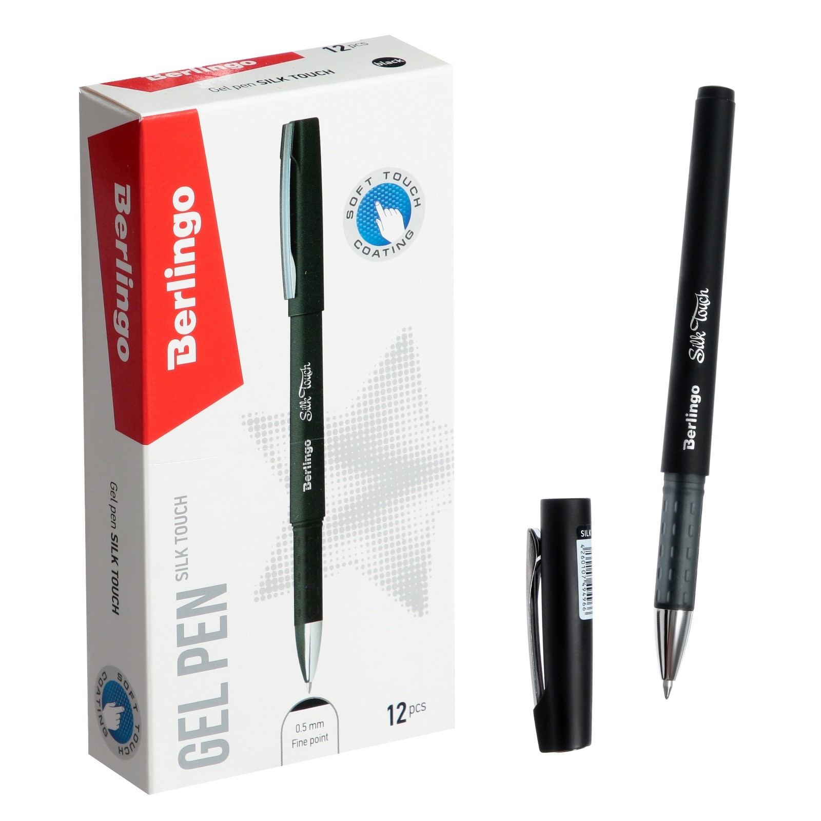Ручка гелевая Berlingo "Silk touch", 0.5 мм, чёрная, грип (265906 ...