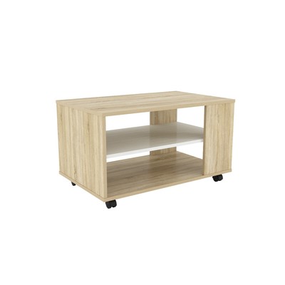 Столик журнальный «Сарп», 800×500×455 мм, цвет белый текстурный/дуб сонома