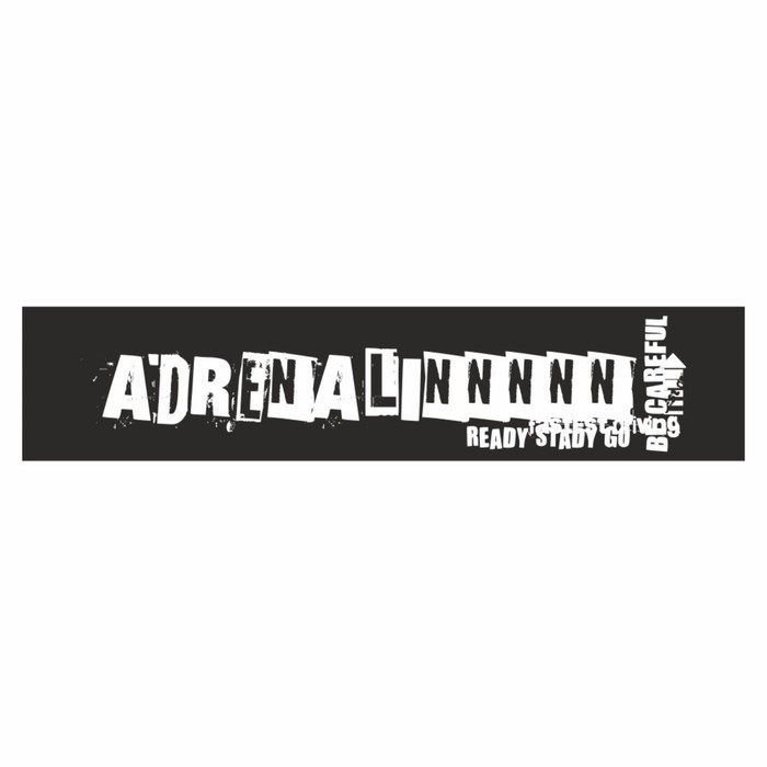 Полоса на лобовое стекло "ADRENALIN", черная, 1220 х 270 мм - Фото 1