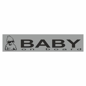 Полоса на лобовое стекло "Baby on Board", серебро, 1220 х 270 мм