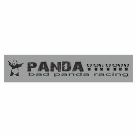 Полоса на лобовое стекло "Bad Panda racing ", серебро, 1220 х 270 мм
