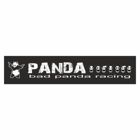 Полоса на лобовое стекло "Bad Panda racing ", черная, 1220 х 270 мм