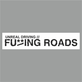 Полоса на лобовое стекло "FA/ING ROADS", белая, 1220 х 270 мм