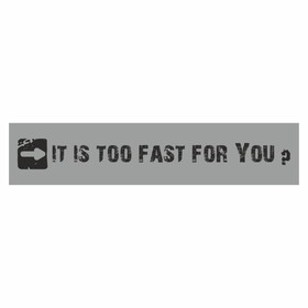 Полоса на лобовое стекло "IT IS TOO FAST FOR YOU?", серебро, 1220 х 270 мм