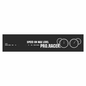 Полоса на лобовое стекло "PRO. RACER", черная, 1220 х 270 мм