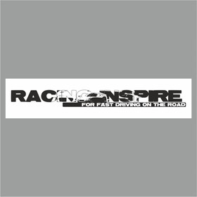 Полоса на лобовое стекло "RACING INSPIRE", белая, 1220 х 270 мм