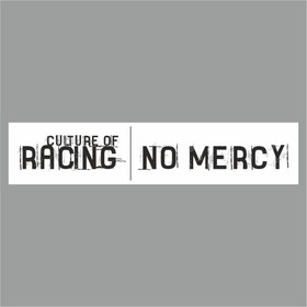 Полоса на лобовое стекло "RACING NO MERCY", белая, 1220 х 270 мм