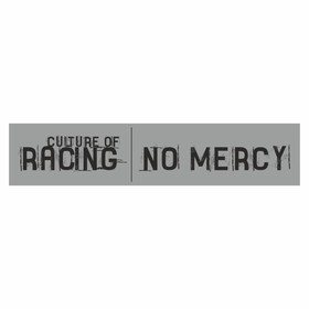 Полоса на лобовое стекло "RACING NO MERCY", серебро, 1220 х 270 мм