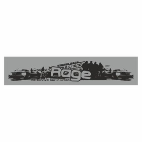 Полоса на лобовое стекло "Rage", серебро, 1220 х 270 мм