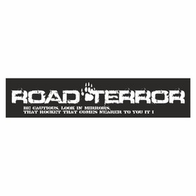 Полоса на лобовое стекло "ROAD TERROR", черная, 1220 х 270 мм