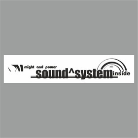 Полоса на лобовое стекло "SOUND SYSTEM", белая, 1220 х 270 мм