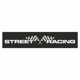 Полоса на лобовое стекло "STREET RACING", флаги, черная, 1220 х 270 мм