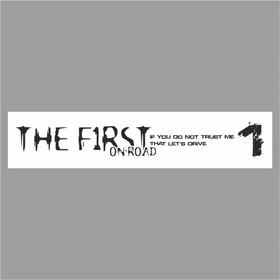 Полоса на лобовое стекло "THE FIRST", белая, 1220 х 270 мм