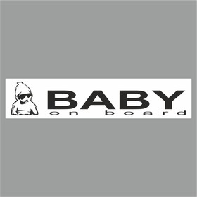 Полоса на лобовое стекло "Baby on Board", белая, 1300 х 170 мм