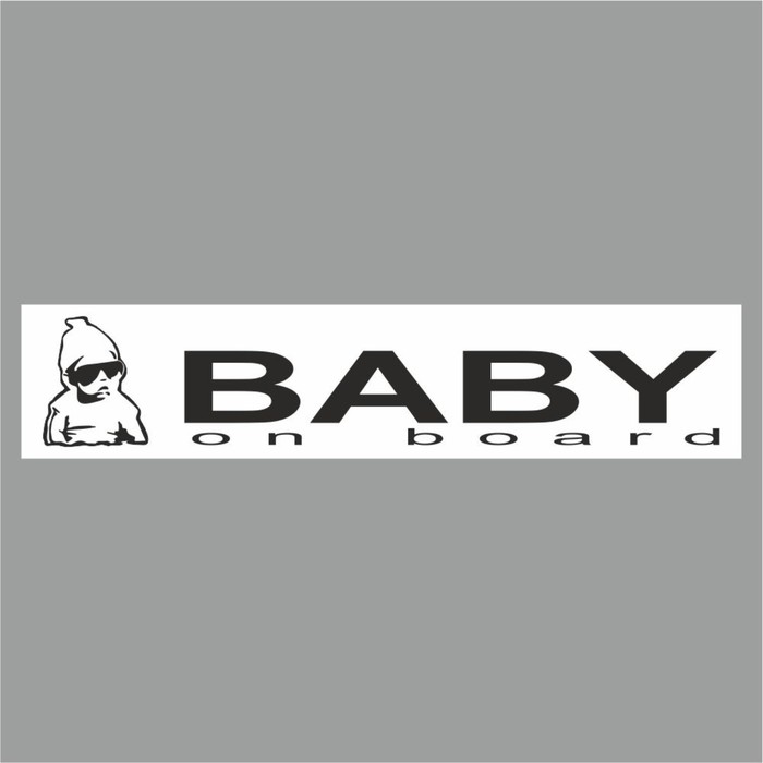 Полоса на лобовое стекло "Baby on Board", белая, 1300 х 170 мм - Фото 1