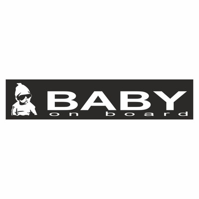 Полоса на лобовое стекло "Baby on Board", черная, 1300 х 170 мм