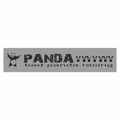 Полоса на лобовое стекло "Bad Panda racing ", серебро, 1300 х 170 мм